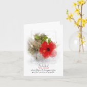 Red Hibiskus Beileid Vielen Dank Karte (Gelbe Blume)