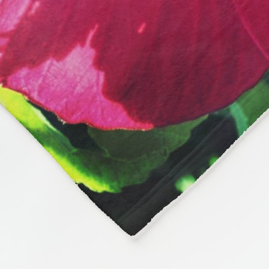 Red Hibiskus Blume Pair Abstrakt Fleecedecke (Ecke)