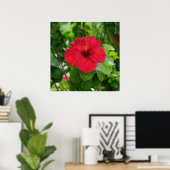 Red Hibiskus Blumen Poster (Heimbüro)