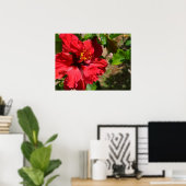Red Hibiskus Canvas Print Poster (Heimbüro)