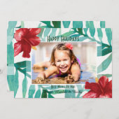 Red Hibiskus Foto Urlaubskarte Feiertagskarte (Vorne/Hinten)