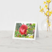 "RED HIBISKUS" (FOTOG) NOTECARD KARTE (Gelbe Blume)