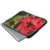 Red Hibiskus Laptop Sleeve (Vorne Knopf)