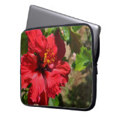 Red Hibiskus Laptop Sleeve (Vorderseite Links)