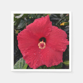 Red Hibiskus Paper Napkin Serviette