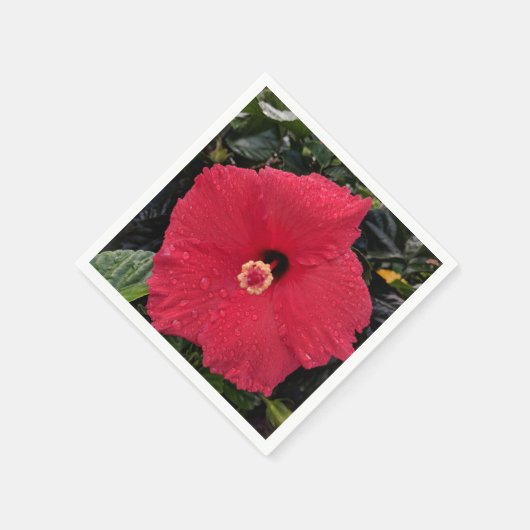 Red Hibiskus Paper Napkin Serviette (Ecke)