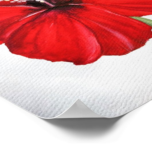 Red Hibiskus Premium Leinwände Poster (Ecke)