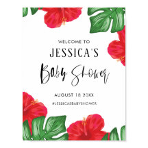 Red Hibiskus Tropical Baby Dusche Empfang