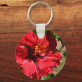 Red Hibisus Key Chain Schlüsselanhänger (Vorderseite)