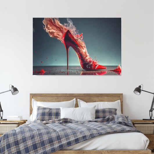 Red High Heel Leinwanddruck (Insitu (Schlafzimmer))
