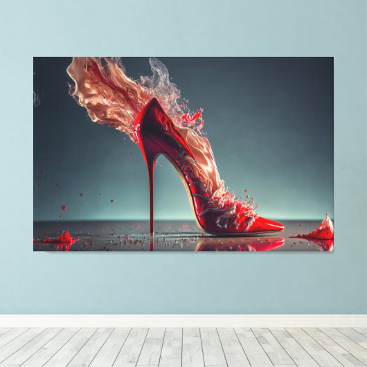 Red High Heel Leinwanddruck (Insitu (Holzboden))