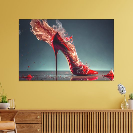 Red High Heel Leinwanddruck (Insitu (Wohnzimmer))
