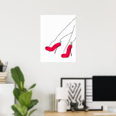 Red High Heel Shoel Line Poster (Heimbüro)