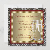 Red High Heel Shoes Leopard Weihnachtsfest Party Einladung (Rückseite)