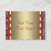 Red High Heel Shoes Red Leopard Business Cards Visitenkarte (Rückseite)