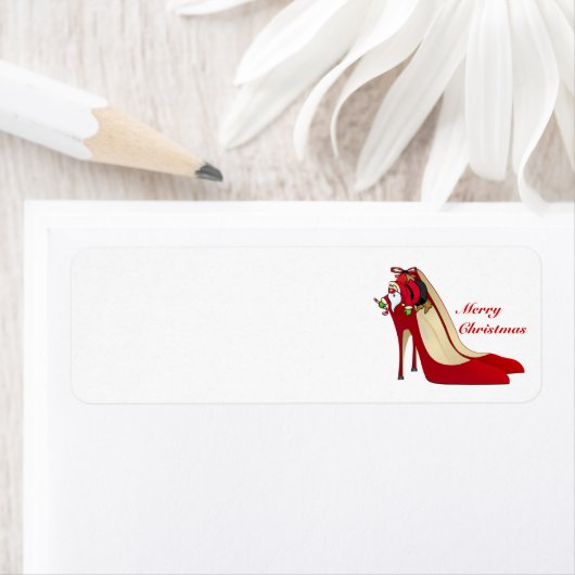 Red High Heel Shoes / Santa Elf / Label (Insitu)