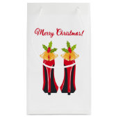 Red High Heels mit Weihnachtsglocken Kleine Geschenktüte (Rückseite)