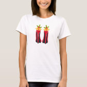 Red High Heels mit Weihnachtsglocken T-Shirt (Vorderseite)