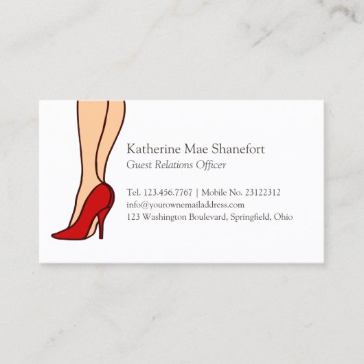 Red High Heels Stiletto Fashion Visitenkarte (Vorderseite)
