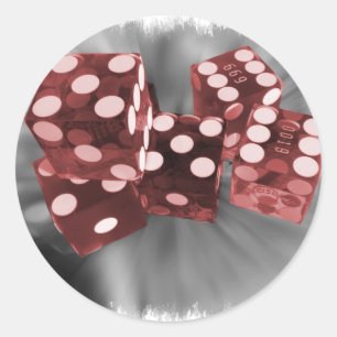 Red High Roller Dice Las Vegas Runder Aufkleber