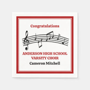Red High School Chor Custom Party Serviette