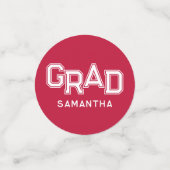 Red High School Grad Custom Foto Abschluss Konfetti (Klein Vorderseite)