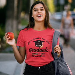 Red High School Graduate Custom 2023 Abschluss T-Shirt