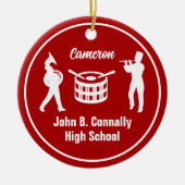 Red High School Marching Band Custom Christmas Keramik Ornament (Vorne)