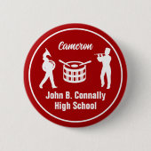 Red High School Marching Band Personalisiert Button (Vorderseite)