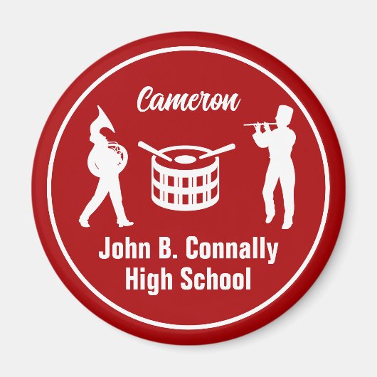 Red High School Marching Band Personalisiert Magnet (Vorne)