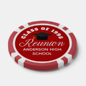 Red High School Reunion Personalized Party Pokerchips (Einzeln)