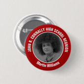Red High School Reunion Yearbook Photo Button (Vorne & Hinten)