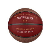 Red High School Senior Player Custom Abschluss Mini Basketball (Vorderseite)