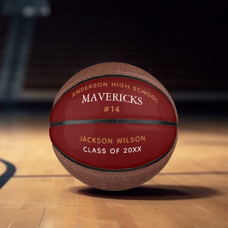 Red High School Senior Player Custom Abschluss Mini Basketball