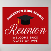 Red High School Wiedersehen Custom Alumni Willkomm Poster (Vorne)