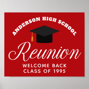 Red High School Wiedersehen Custom Alumni Willkomm Poster
