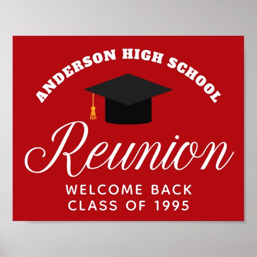Red High School Wiedersehen Custom Alumni Willkomm Poster (Vorne)