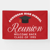 Red High School Wiedersehen Custom Willkommen Banner (Horizontal)