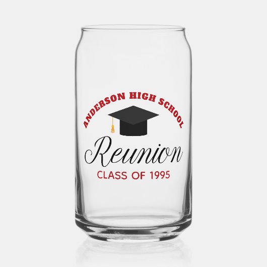 Red High School Wiedersehen Party Custom Alumni Dosenglas (Vorderseite)