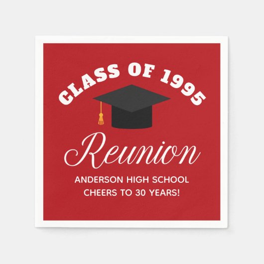 Red High School Wiedersehen Personalisiert Partys Serviette (Vorderseite)