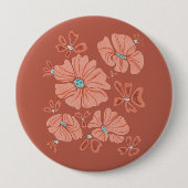 Red Hippie Abstrakte Blume Power Button (Vorderseite)