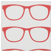 Red Hipster Geek Glasses Fabric Stoff (Nahaufnahme)