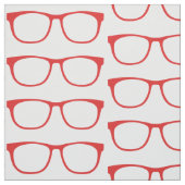Red Hipster Geek Glasses Fabric Stoff (Muster)