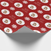 Red Hipster Holiday Fox Personalisiert Geschenkpapier (Ecke)