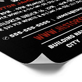 Red History Book, History Coursing Advertising Poster (Ecke)