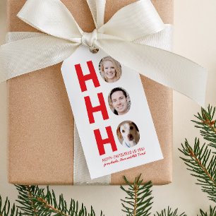 Red Ho Ho Drei Foto Urlaub Geschenkanhänger