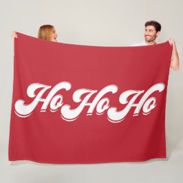 Red Ho Ho Ho Christmas Fleece Blanket