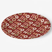 Red Ho Ho Ho Gingerbrot Kekswein Weihnachten Pappteller (Schrägansicht)