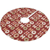 Red Ho Ho Ho Gingerbrot Kekswein Weihnachten Polyester Weihnachtsbaumdecke (Schrägansicht)