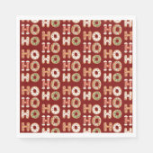 Red Ho Ho Ho Gingerbrot Kekswein Weihnachten Serviette (Vorderseite)